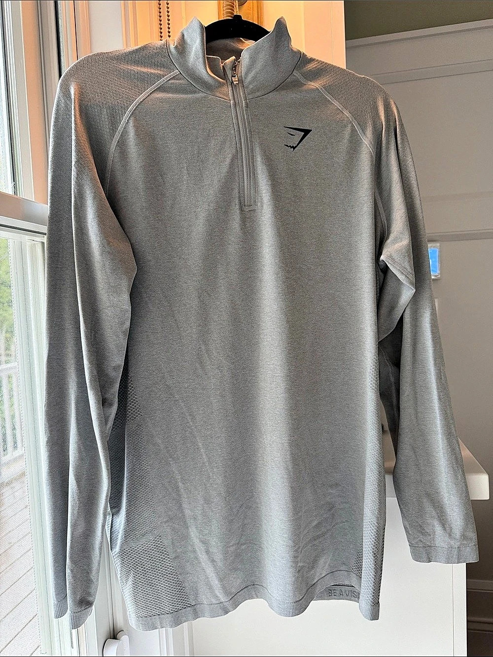 Gymshark Gray Quarter-Zip Athletic Top Like New